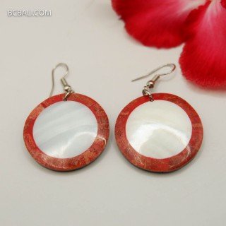 Handcrafted Resin Natural Shell Earrings by Balinese Artisans